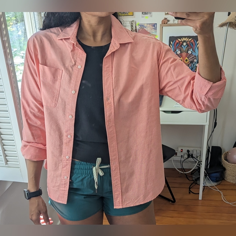 Everlane Button-Down Shirt — Coral Pink